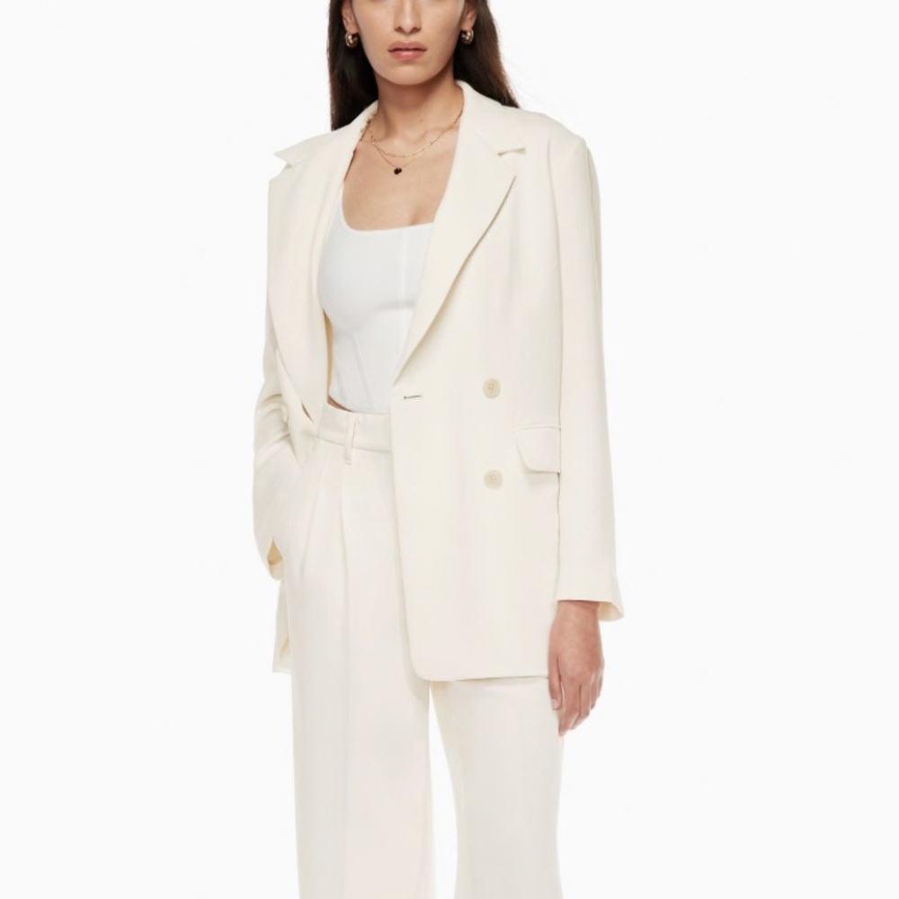 Wilfred Double-Breasted Oversized Light Birch Cherelle Blazer